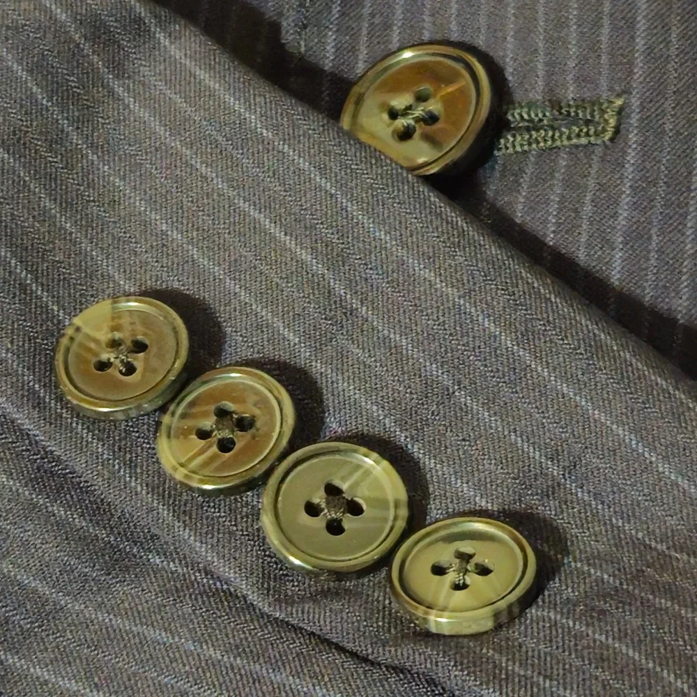 Saks Fifth Avenue Ermenegildo Zegna Blazer Mens Blue Pinstripe‎ Silk Wool Jacket
